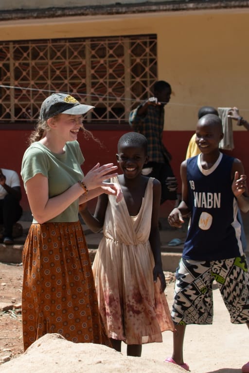 Playing with children during YWAM's missions trip in Uganda with Child Restoration Outreach in Jinja.