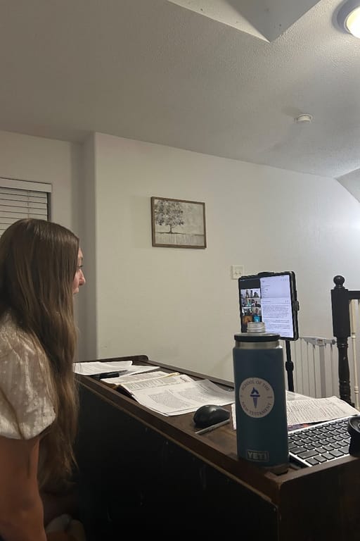 Nicole teaching Philemon!