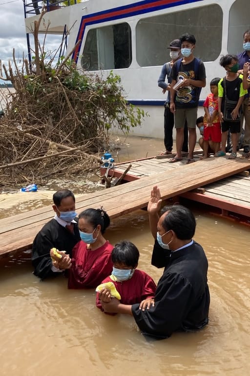 One of our friends being baptized.
